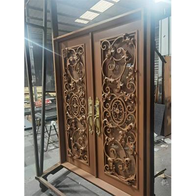 Rectangle Wrought Iron Double Door Design